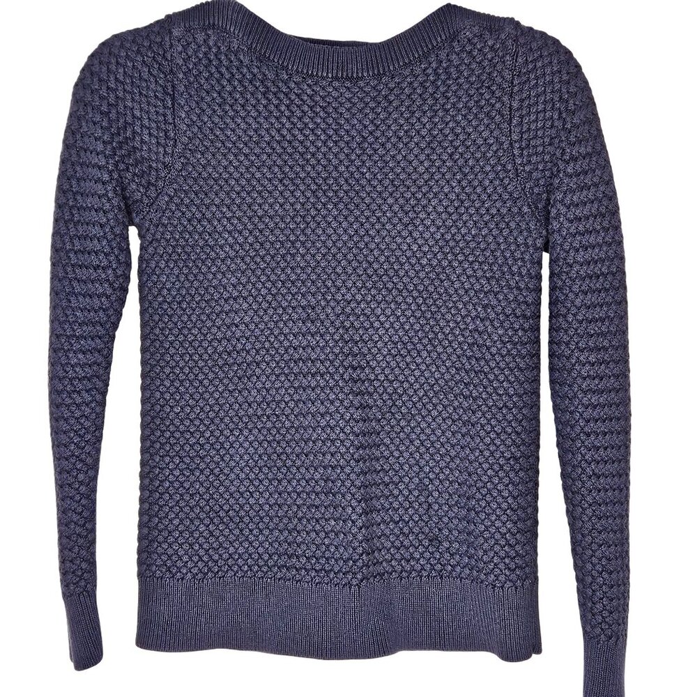 L.L. Bean Womans boatneck basketweave textured pattern 100% cotton long sleeve s